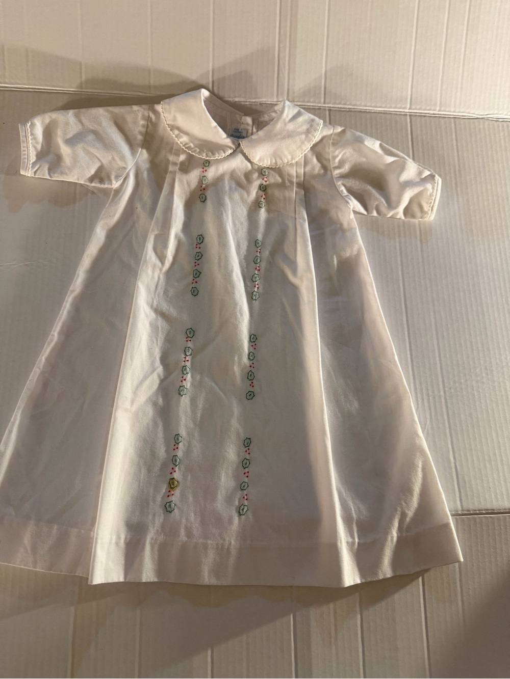 #309 Auroluz Classic White Embroidered Kids Pajama Nightgown